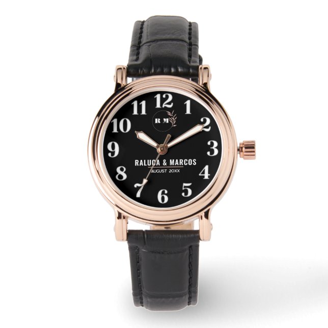 Timeless Minimalist Customizable Couple name   Armbandsur (Framsida)