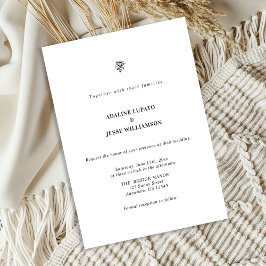 Timeless Monochrome Wedding Invitation Inbjudningar