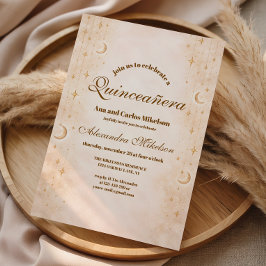 Timeless Moon And Stars Quinceañera Inbjudningar