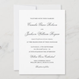 Timeless Old Money Black and White Wedding Invitat Inbjudningar