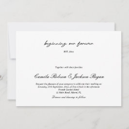 Timeless Old Money Black and White Wedding Invitat Inbjudningar