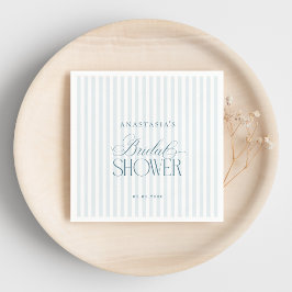Timeless Old Money Blue Stripes Bridal Shower Pappersservett