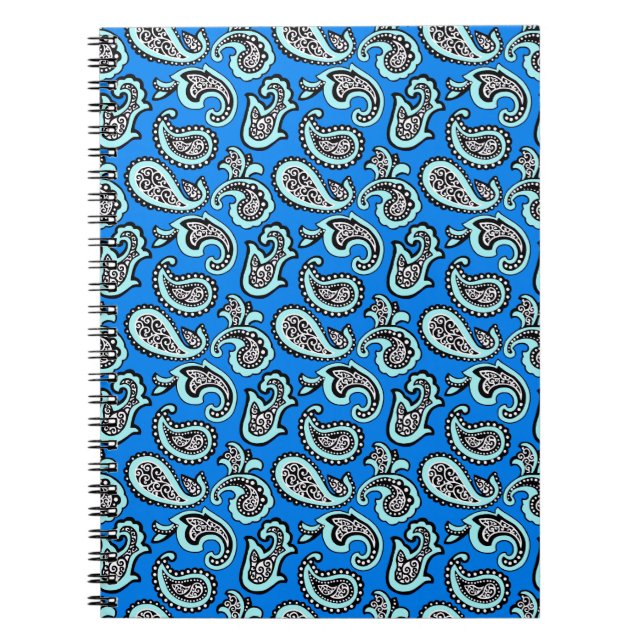 Timeless  Paisley on Blue Background Anteckningsbok (Framsidan)