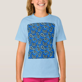 Timeless Paisley on Blue Background T Shirt