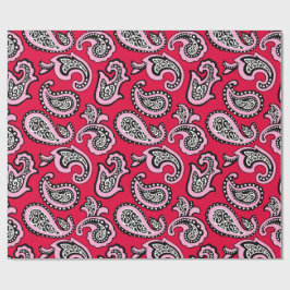 Timeless Paisley on Red Background Presentpapper