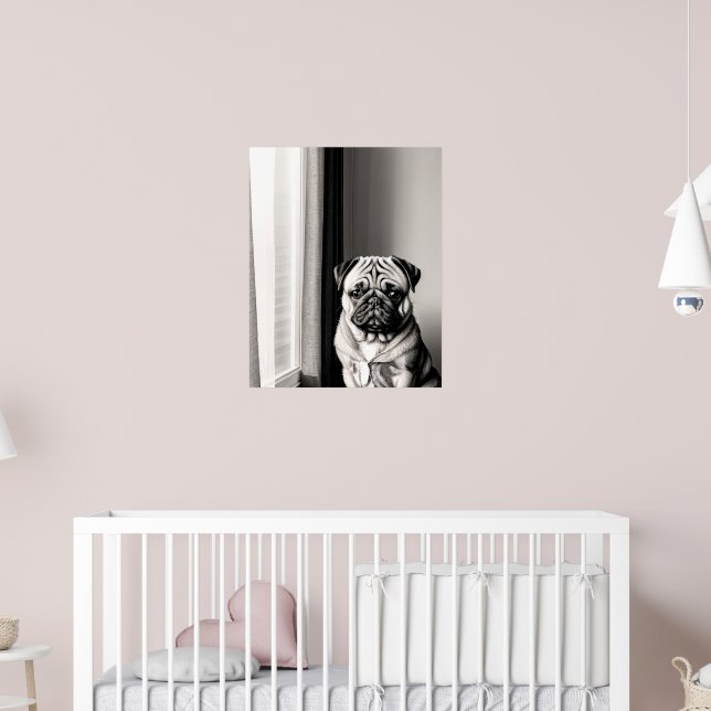 Timeless Pug Dog Portrait Poster (Barnkammare 2)