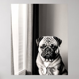 Timeless Pug Dog Portrait Poster