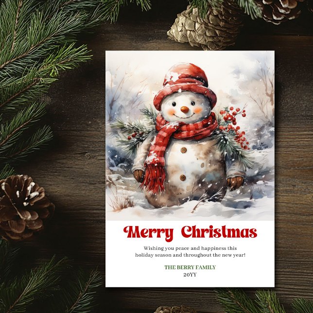 Timeless rustic Christmas scene festive greeting   Julkort (Timeless rustic Christmas scene festive greeting card)