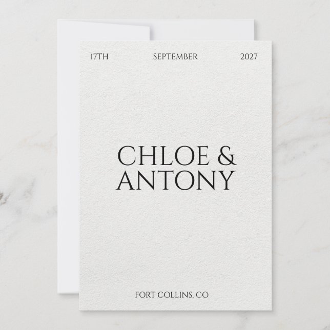 Timeless, Save The Date Spara Datumet (Framsida)