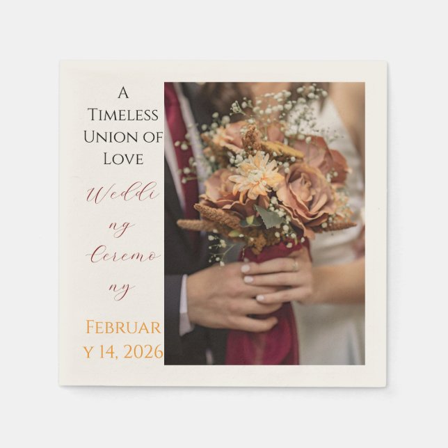 Timeless Wedding Ceremony Floral Photo Paper  Pappersservett (Framsidan)
