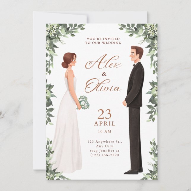 Timeless Wedding Invitation Elegant Classic Design Inbjudningar (Framsida)