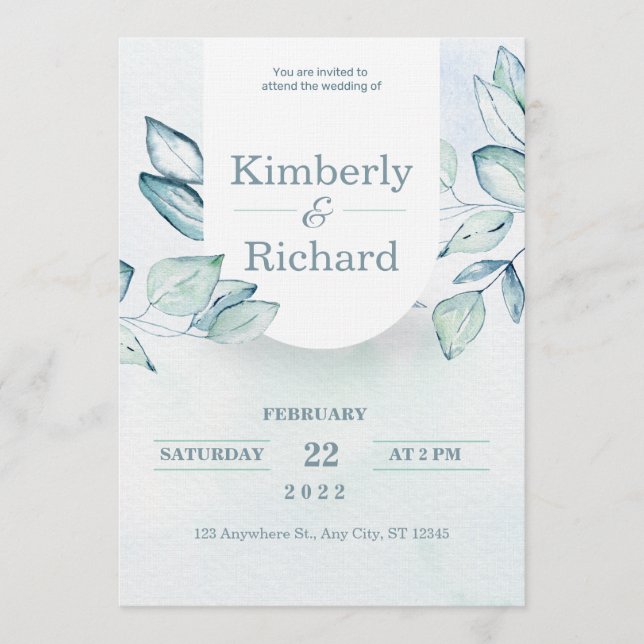 Timeless Wedding Invitation | Elegant Minimal  Inbjudningar (Framsida)