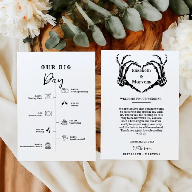 Timeline för Gothic Halloween-bröllopsdagar Program (Skapare uppladdad)