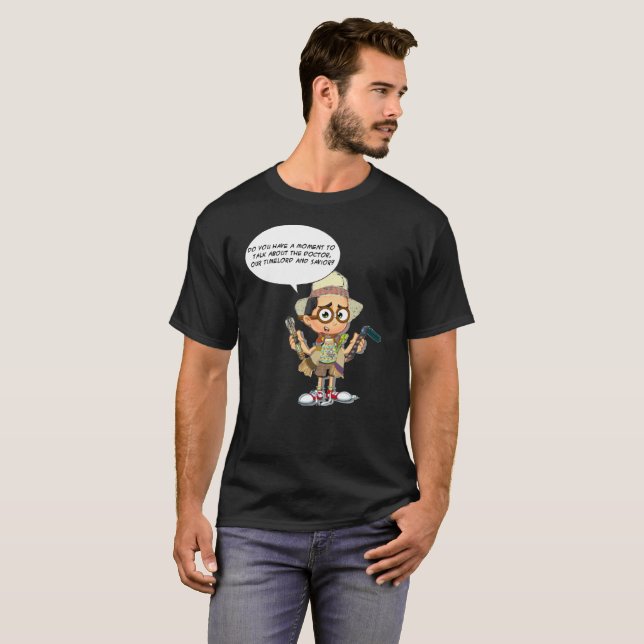 Timelord och frälsare (den mörka skjortaversionen) t-shirt (Hel framsida)