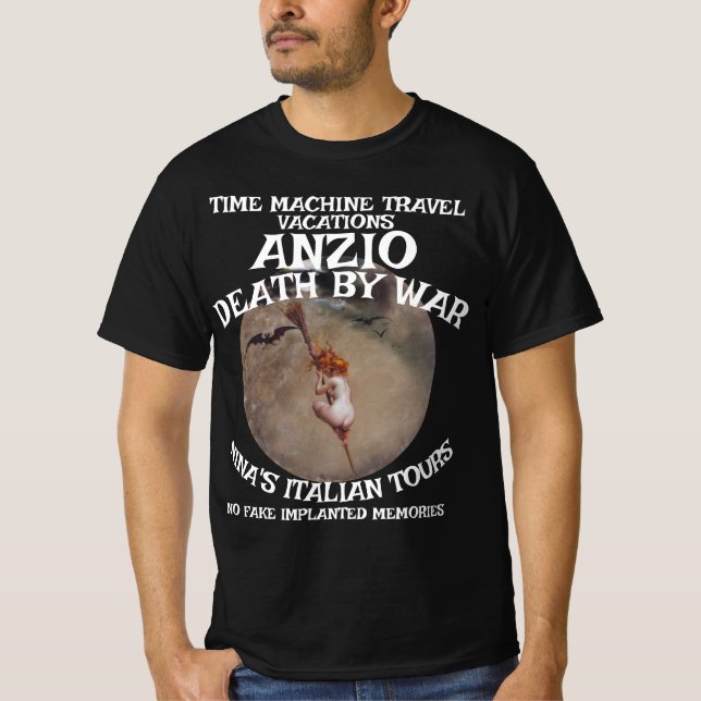 TIMEMACHINE RESOR ANZIO DÖD KRIG TUR FÖRFLUTEN T SHIRT (Framsida)