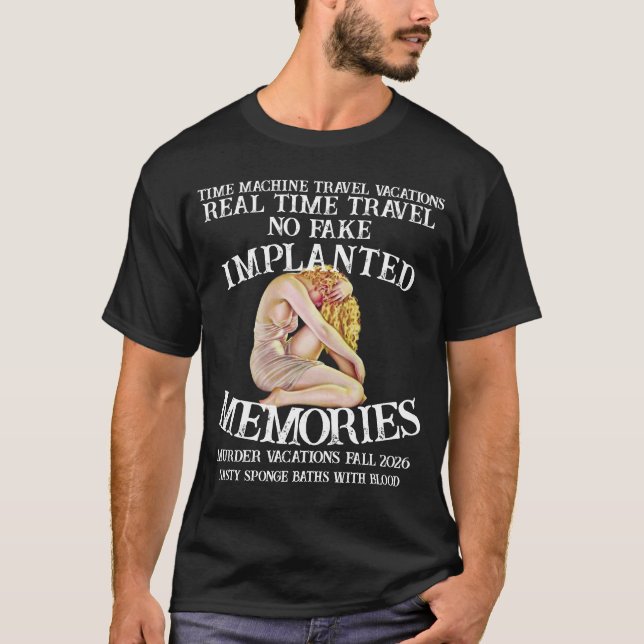 TimeMachine Resor Fritids Bad med svamp Mord T Shirt (Framsida)
