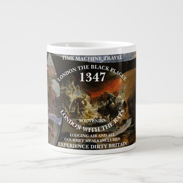 TIMEMACHINE RESOR LONDON 1347 SVARTA DÖDEN JUMBO MUGG (Framsidan)