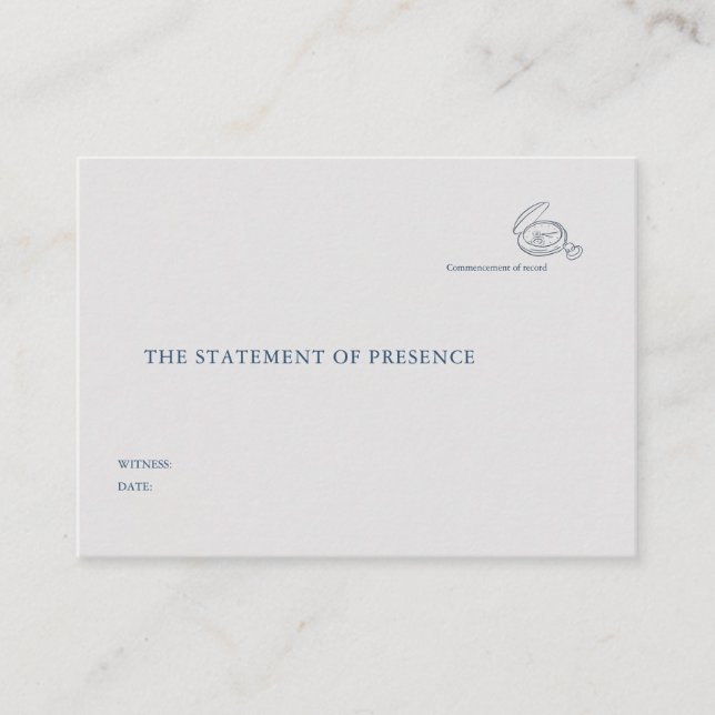 Timepiece- Minimalist Marriage Witness Enclosure Tilläggskort (Framsida)