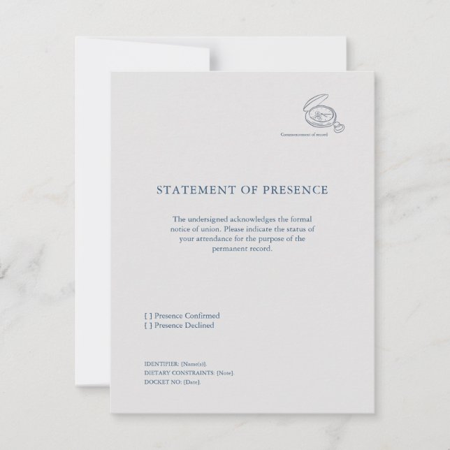 Timepiece- Minimalist Union Announcement  OSA Kort (Framsida)