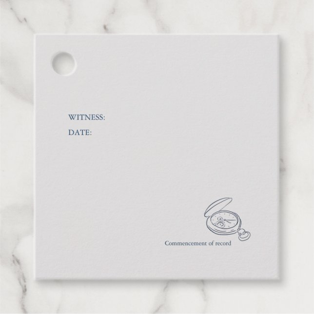 Timepiece- Minimalist Wedding Gåvor Etiketter (Framsida)