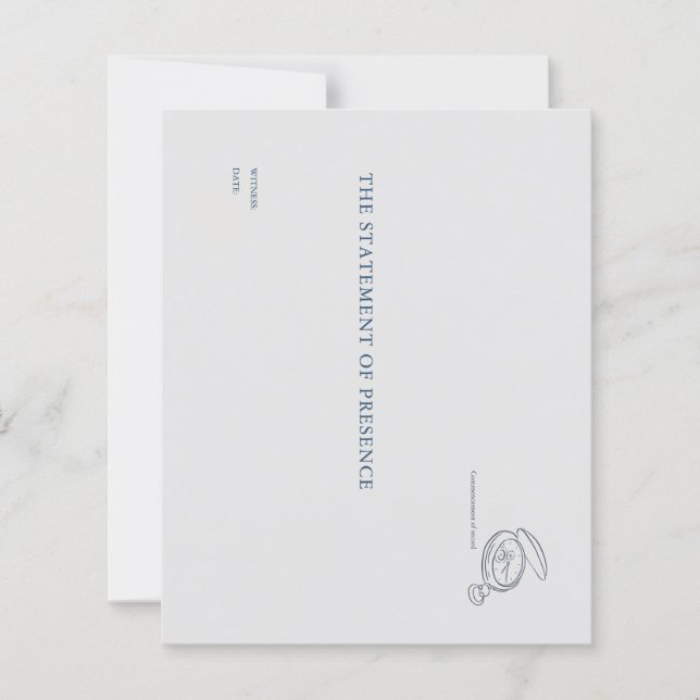 Timepiece- Minimalist Wedding Witness Notecards  (Framsida)