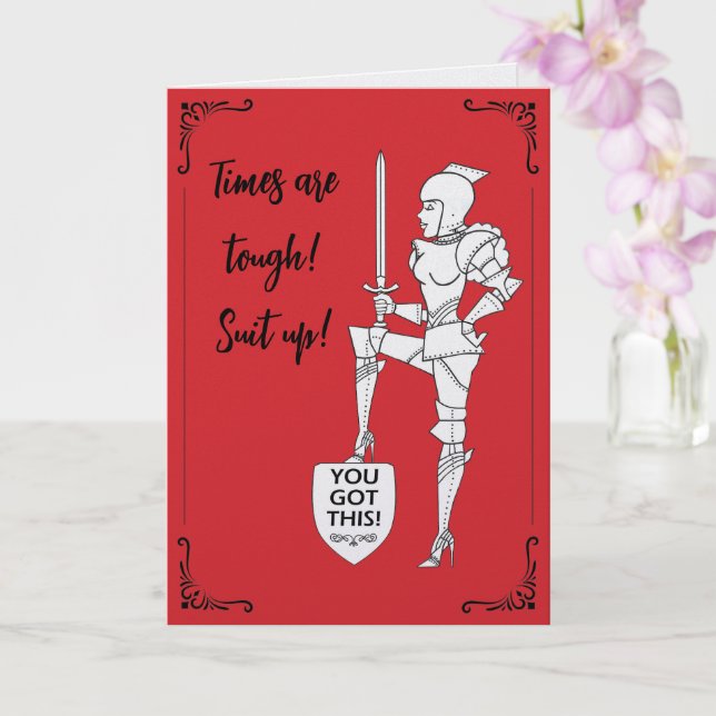 "Times Are Tough - Suit Up!"  Card Kort (Orkide)