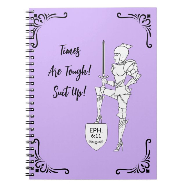 "Times Are Tough! Suit Up!"  Notebook Anteckningsbok (Framsidan)