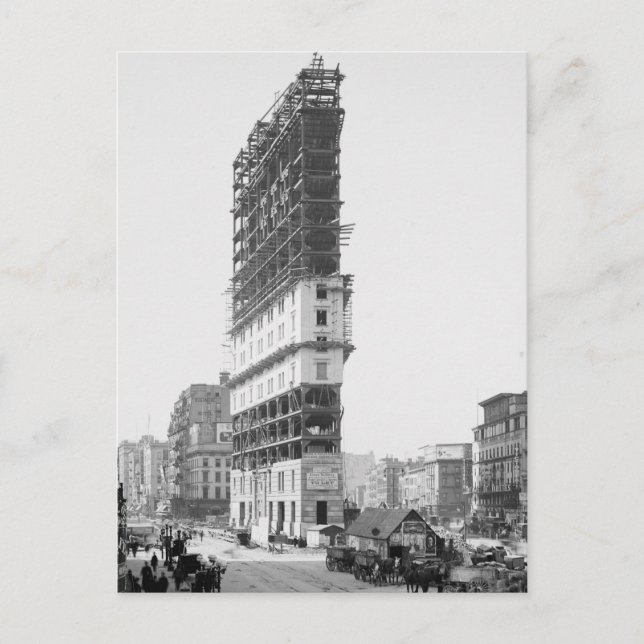 Times Bygger under uppbyggnad, New York: 1904 Vykort (Framsida)