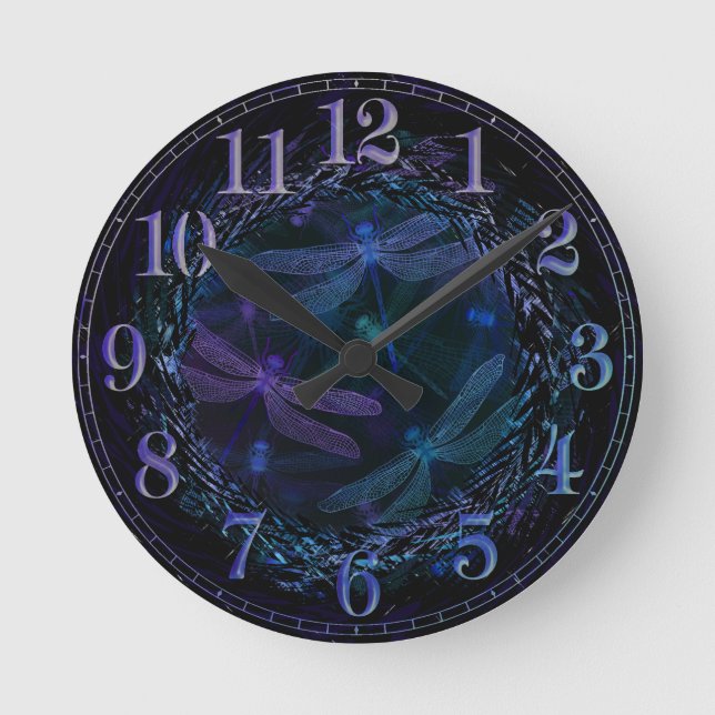 Times Flies! - Dragonfly Wall Clock Rund Klocka (Framsida)