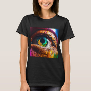 "Time's Gaze: Clock Reflection in Öga" T Shirt