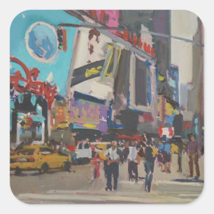 Times Square 2012 Fyrkantigt Klistermärke