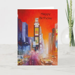 Times Square America Grattis på födelsedagen Card Kort