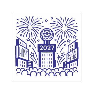 Times Square Ball Drop Nyår 2027 Guld Självfärgande Stämpel