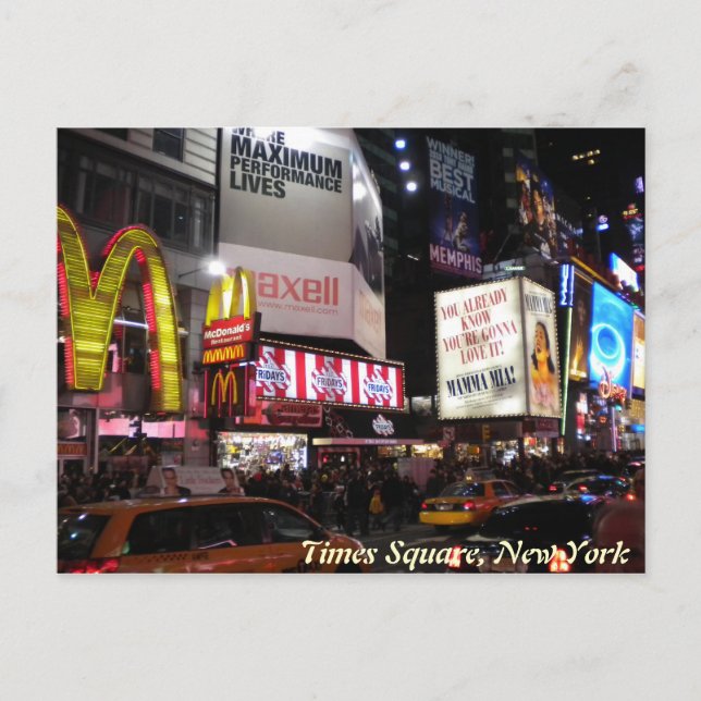 Times Square by night vycard Vykort (Framsida)