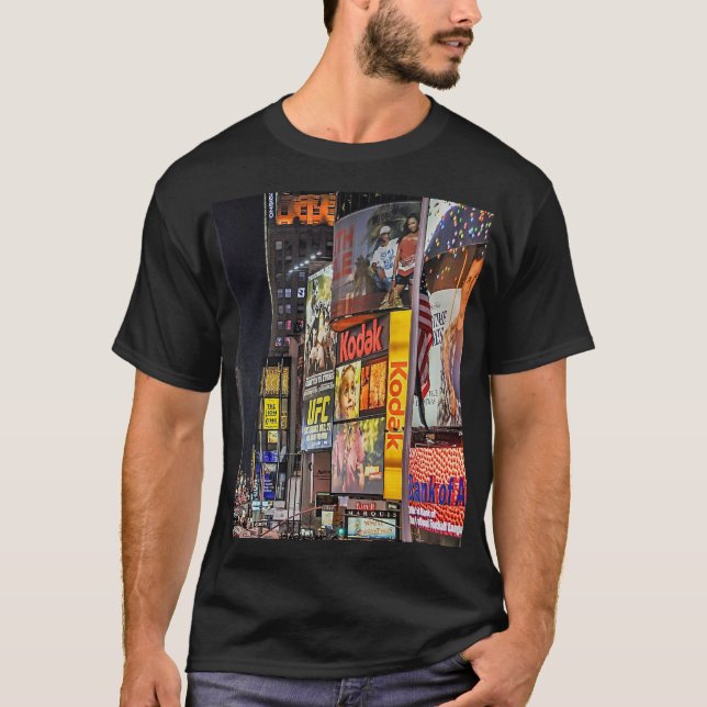 Times Square Ljus New York City T Shirt (Framsida)