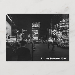 Times Square, New York City, Neon Photo från 1941 Vykort