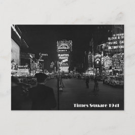 Times Square, New York City, Neon Photo från 1941 Vykort
