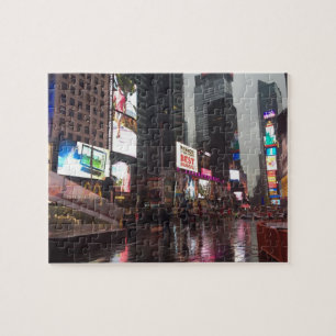 Times Square New York City NYC Neon Signs Photo Pussel