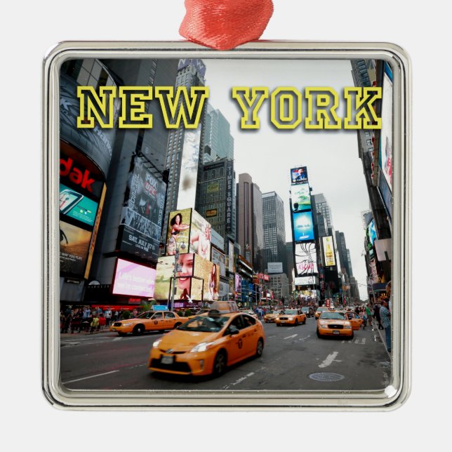 Times Square New York City USA Julgransprydnad Metall (Framsidan)