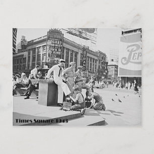 Times Square, New York City, Världskrig 2 ERA Phot Vykort