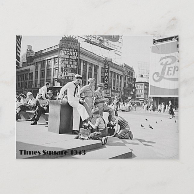 Times Square, New York City, Världskrig 2 ERA Phot Vykort (Framsida)