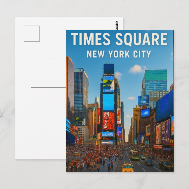 Times Square – New York City Vykort (Fram/baksida)