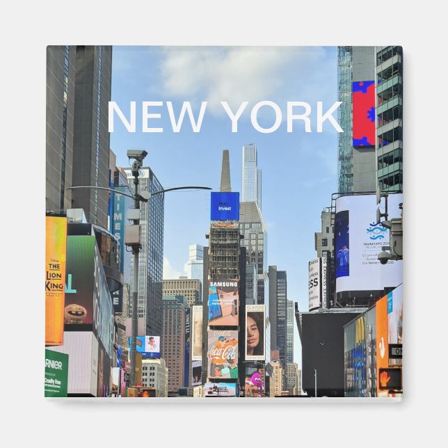Times Square New York Souvenir Magnet (Framsidan)