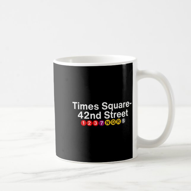 Times Square New York Subway Station Signs, Nyc Tr Kaffemugg (Höger)