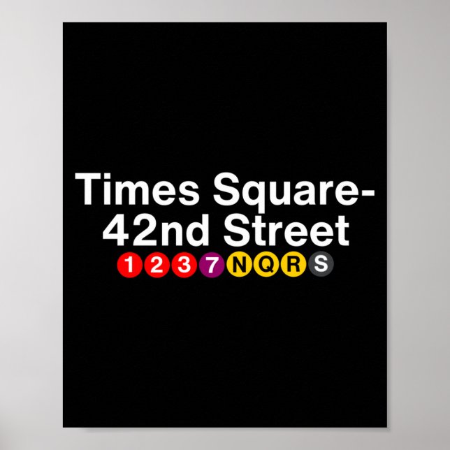 Times Square New York Subway Station Signs, Nyc Tr Poster (Framsidan)