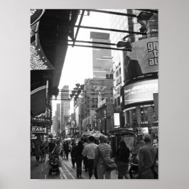 Times Square NYC Black and White Photograph Poster