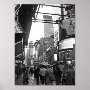 Times Square NYC Black and White Photograph Poster