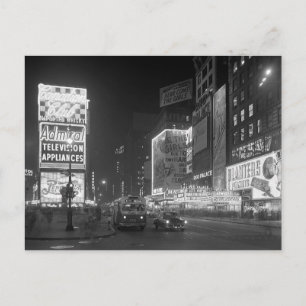 Times Square på natten, 1953 Vykort