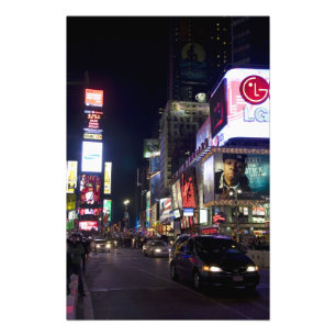 Times Square på natten i Manhattan, New York Fototryck