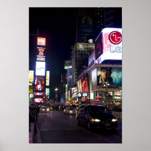 Times Square på natten i Manhattan, New York Poster